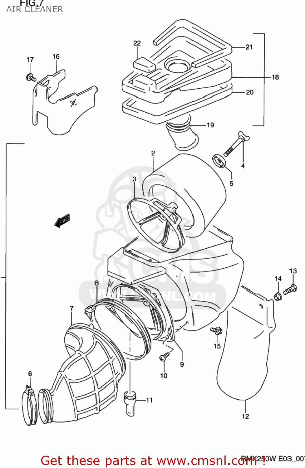 AIR CLEANER RMX250 1998 (W) USA (E03)