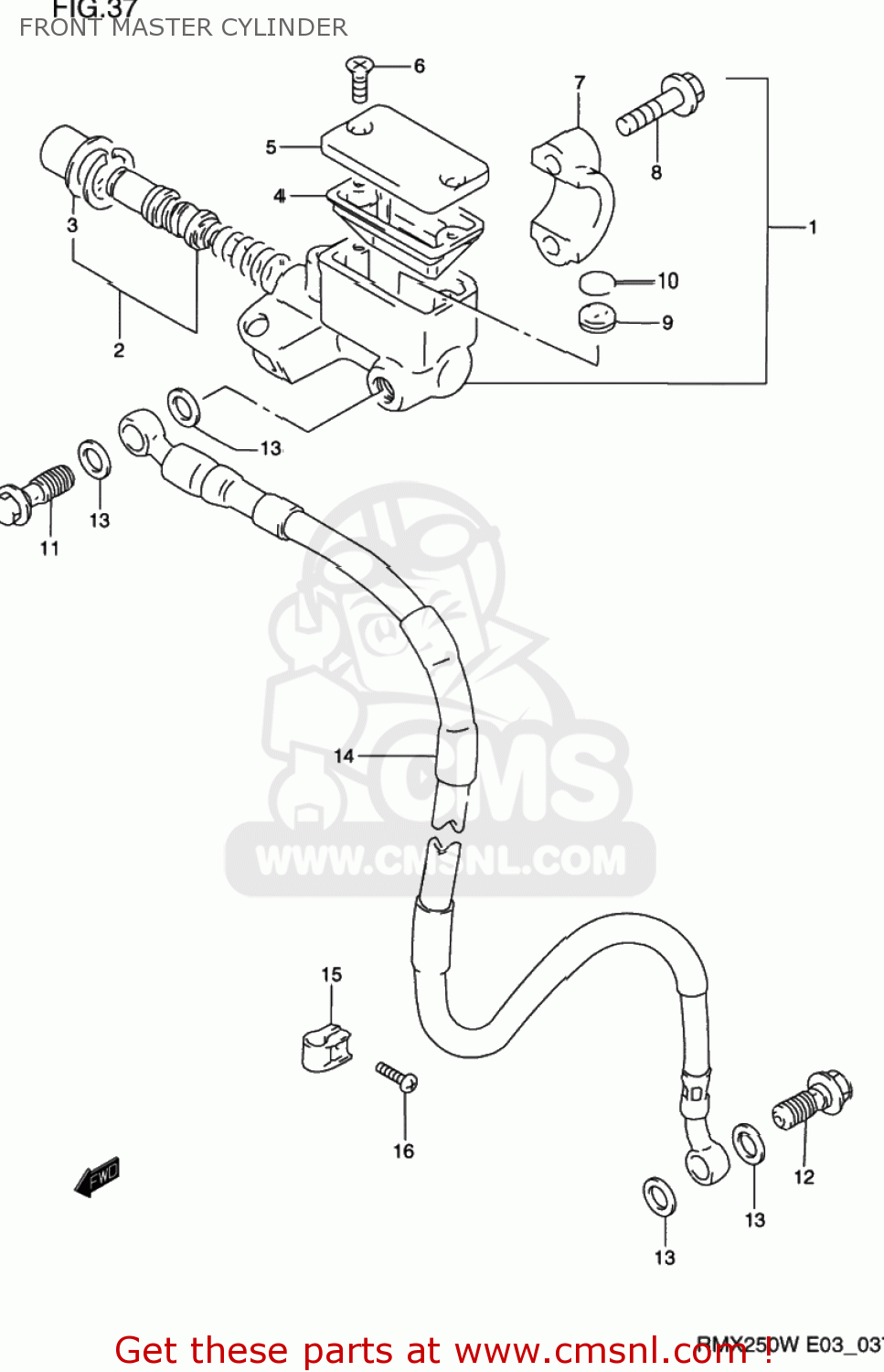 FRONT MASTER CYLINDER RMX250 1998 (W) USA (E03)