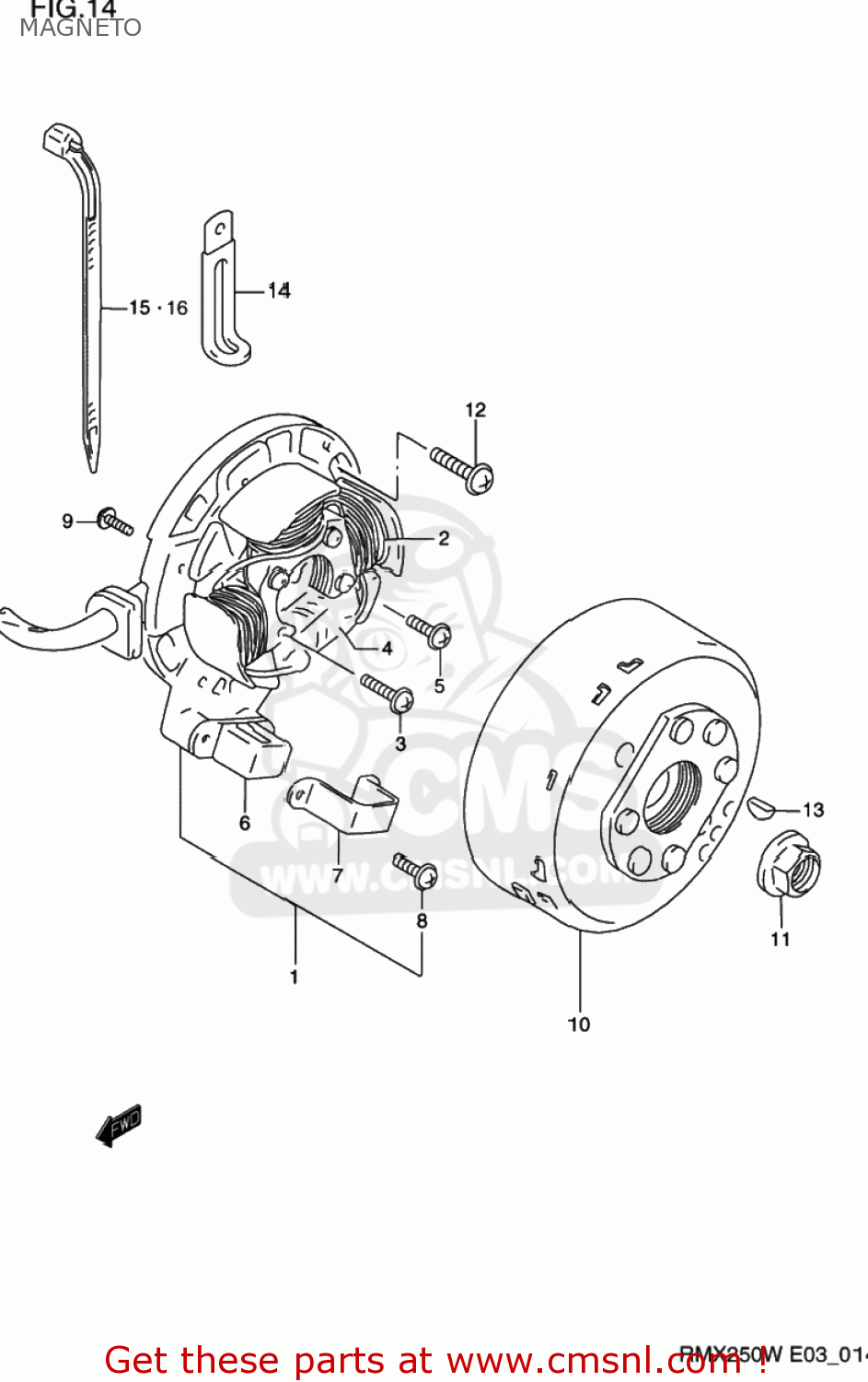 MAGNETO RMX250 1998 (W) USA (E03)