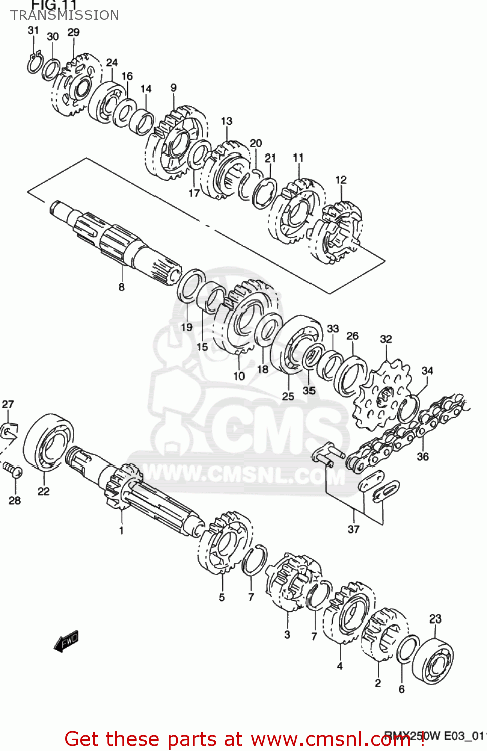 TRANSMISSION RMX250 1998 (W) USA (E03)
