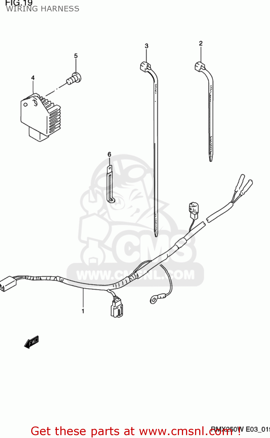 WIRING HARNESS RMX250 1998 (W) USA (E03)