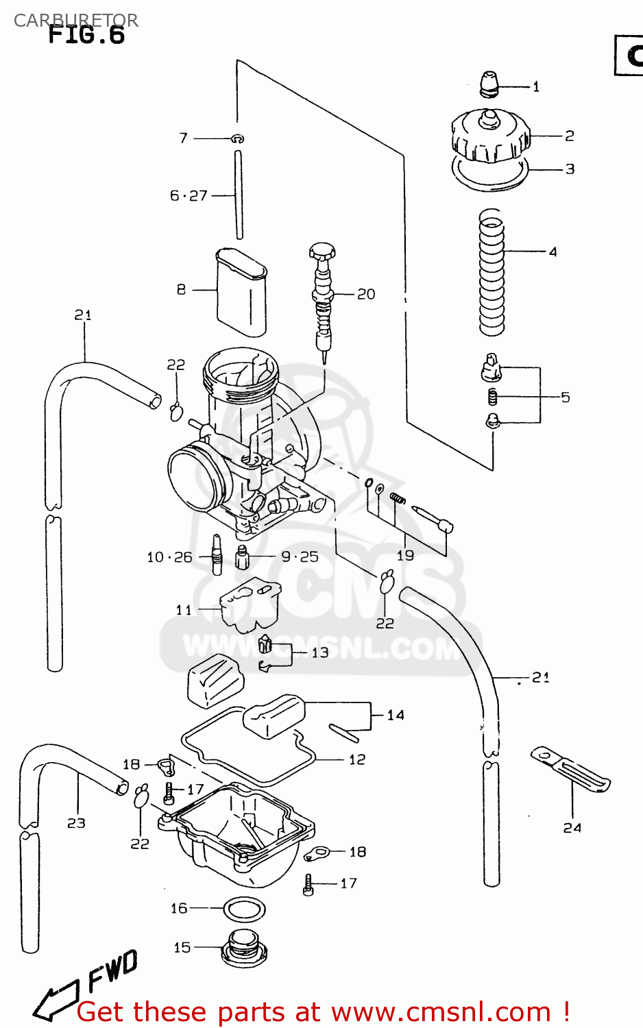 Suzuki RMX250 1999 (X) CARBURETOR - buy original CARBURETOR spares online