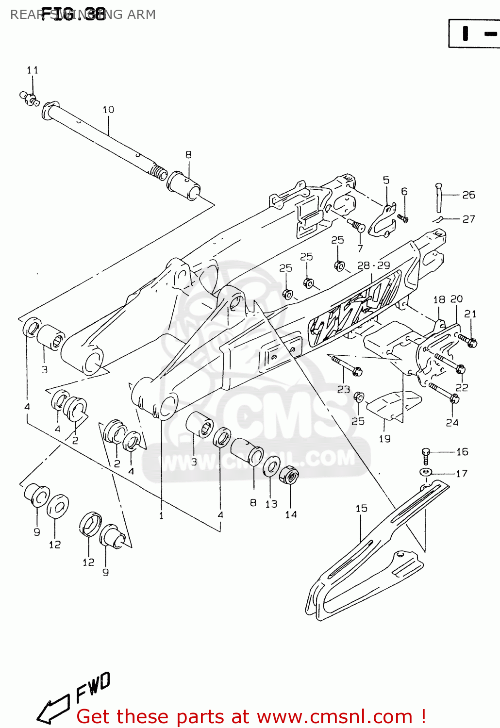 REAR SWINGING ARM RMX250 1999 (X)