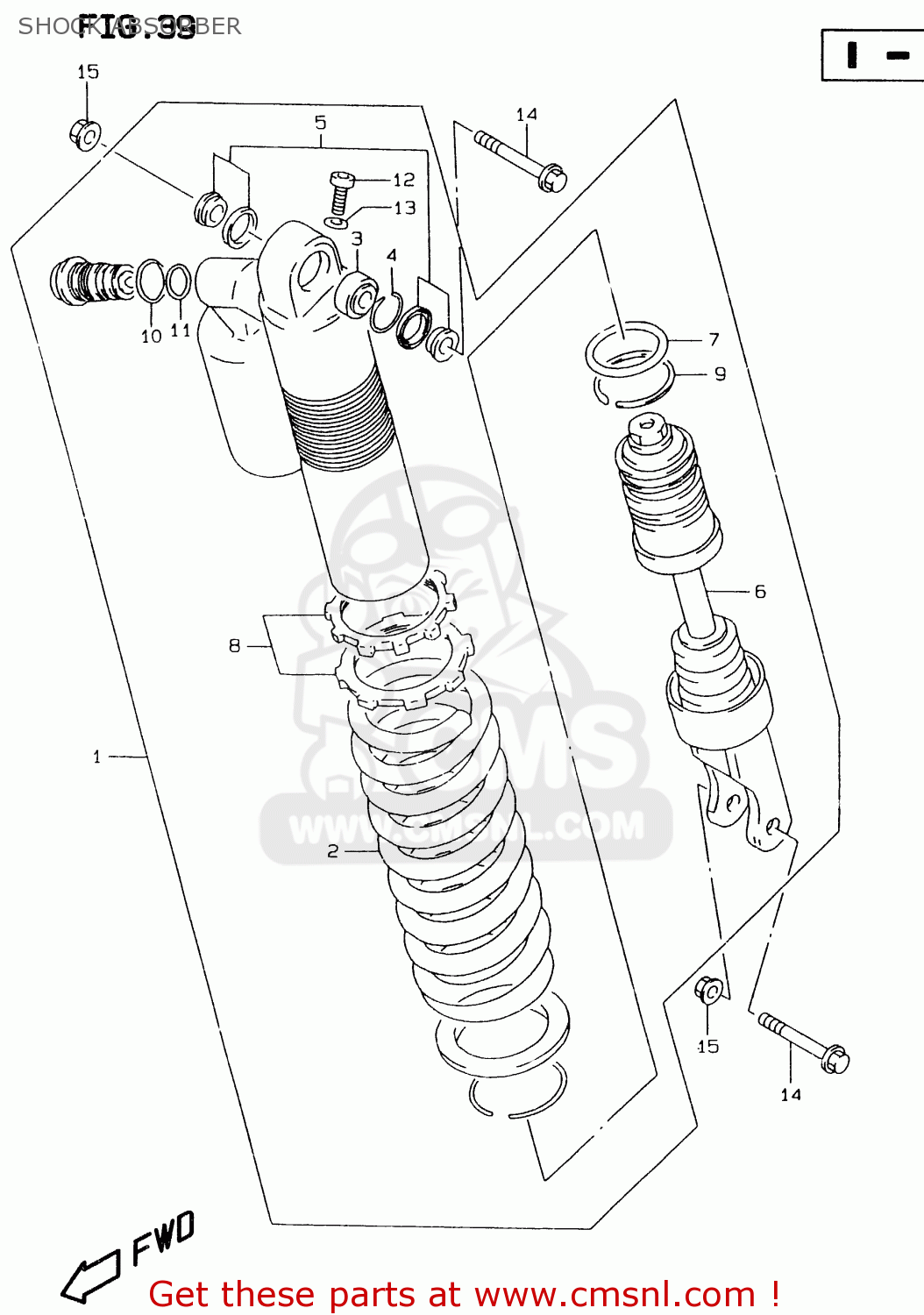 SHOCK ABSORBER RMX250 1999 (X)