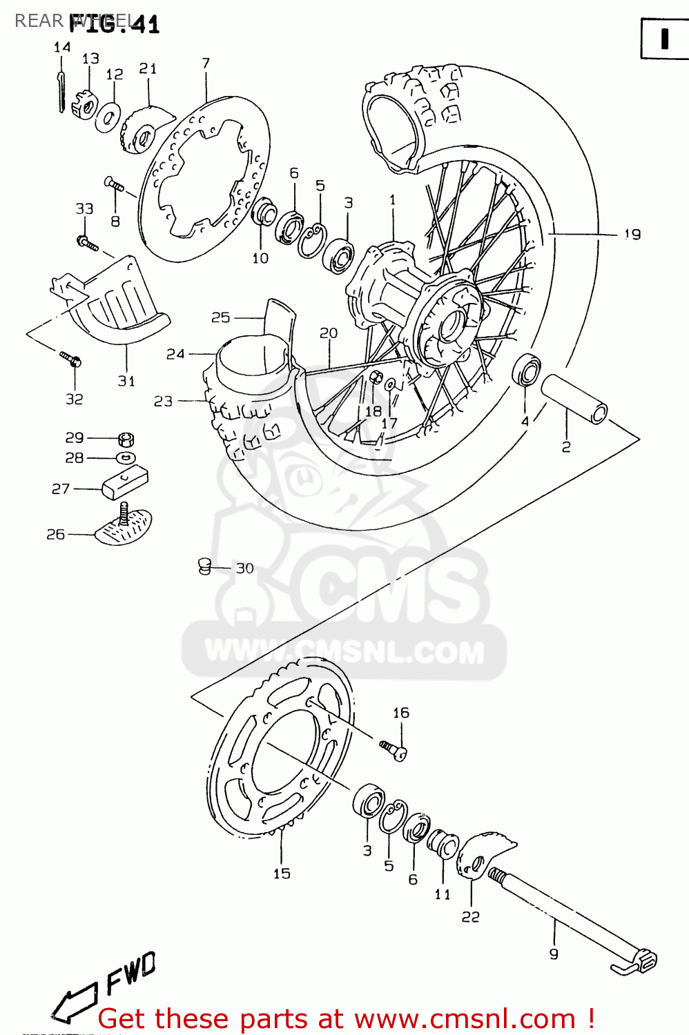 REAR WHEEL RMX250 1999 (X)