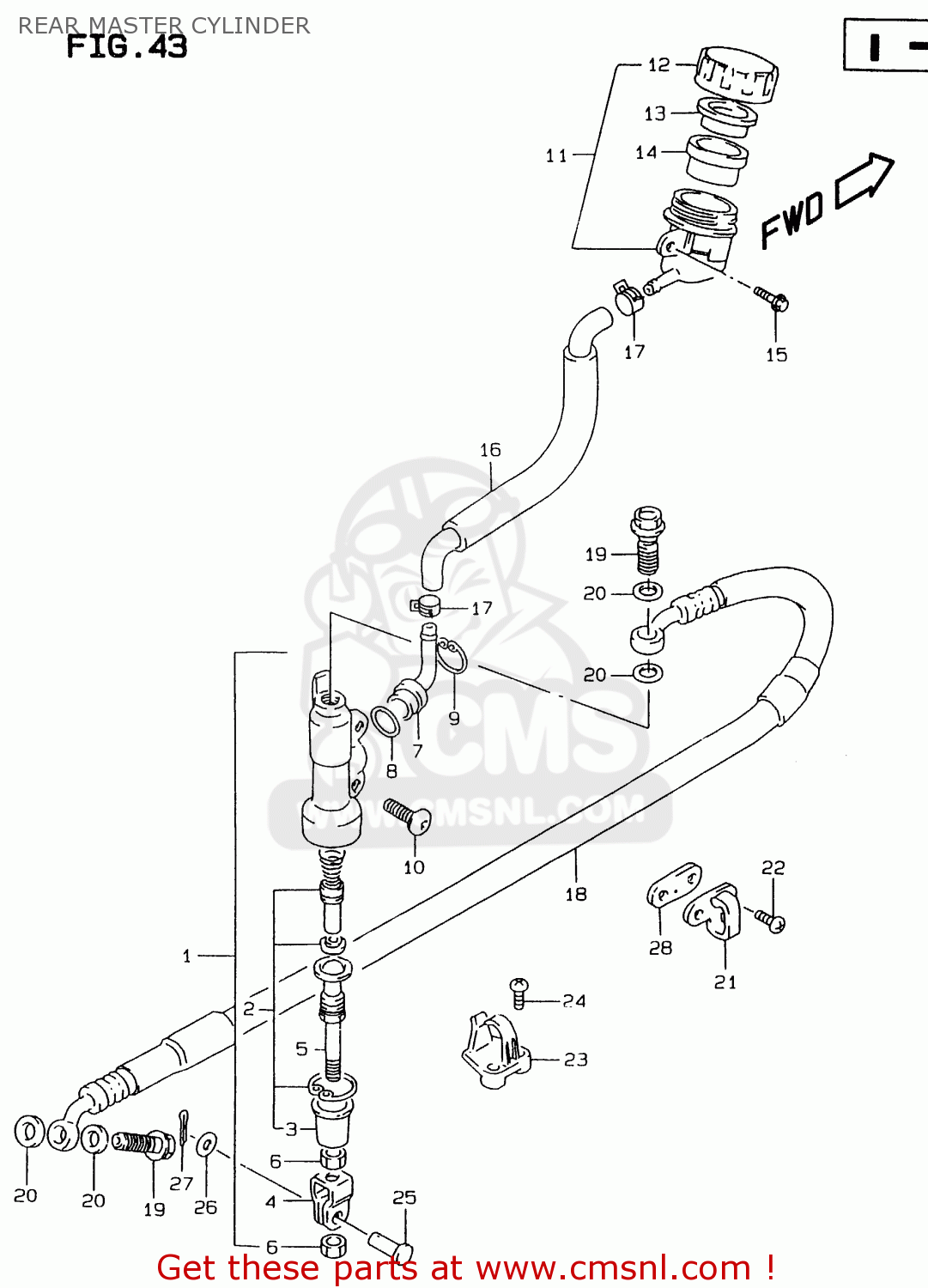 REAR MASTER CYLINDER RMX250 1999 (X)