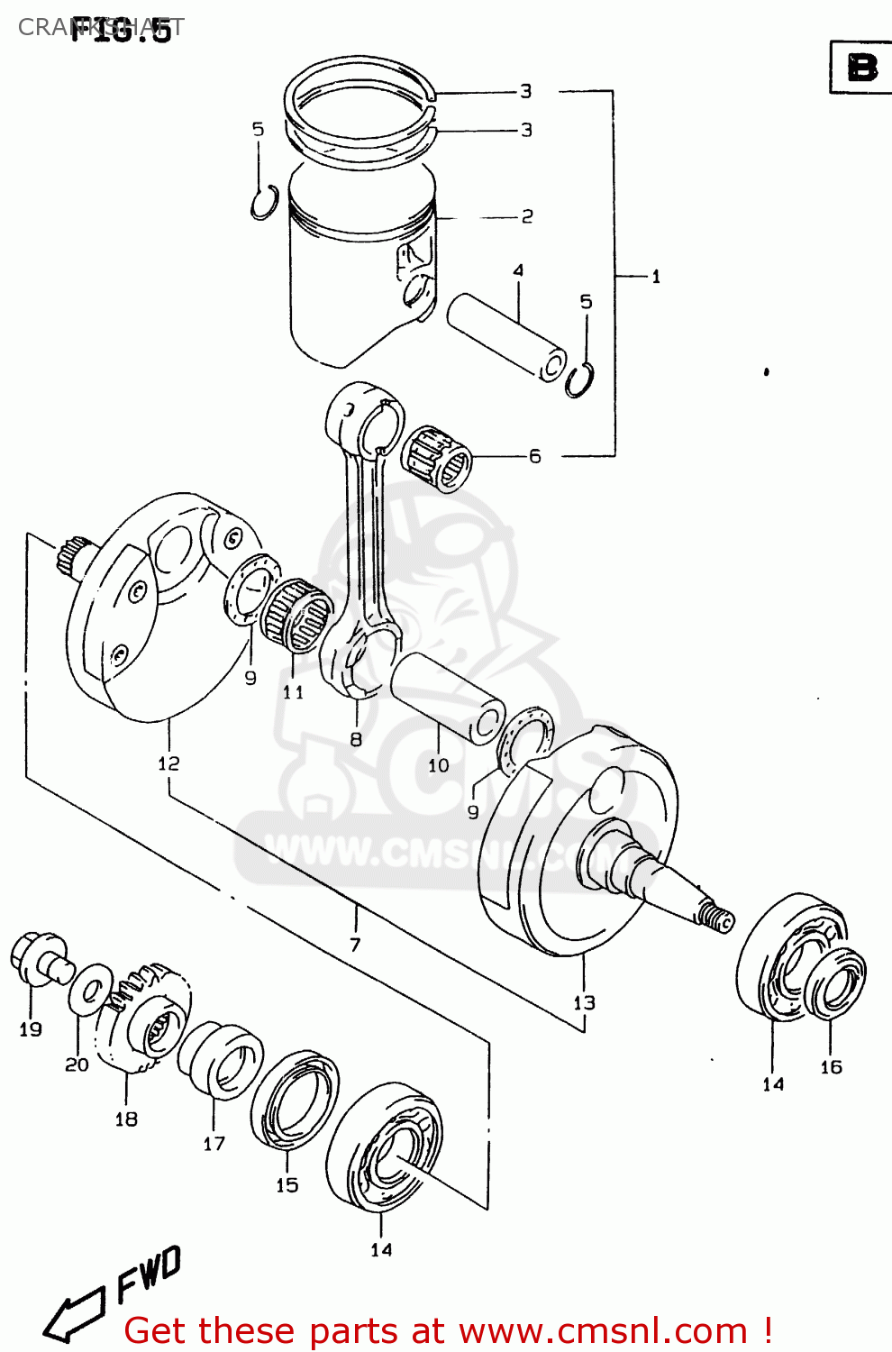 CRANKSHAFT RMX250 1999 (X)