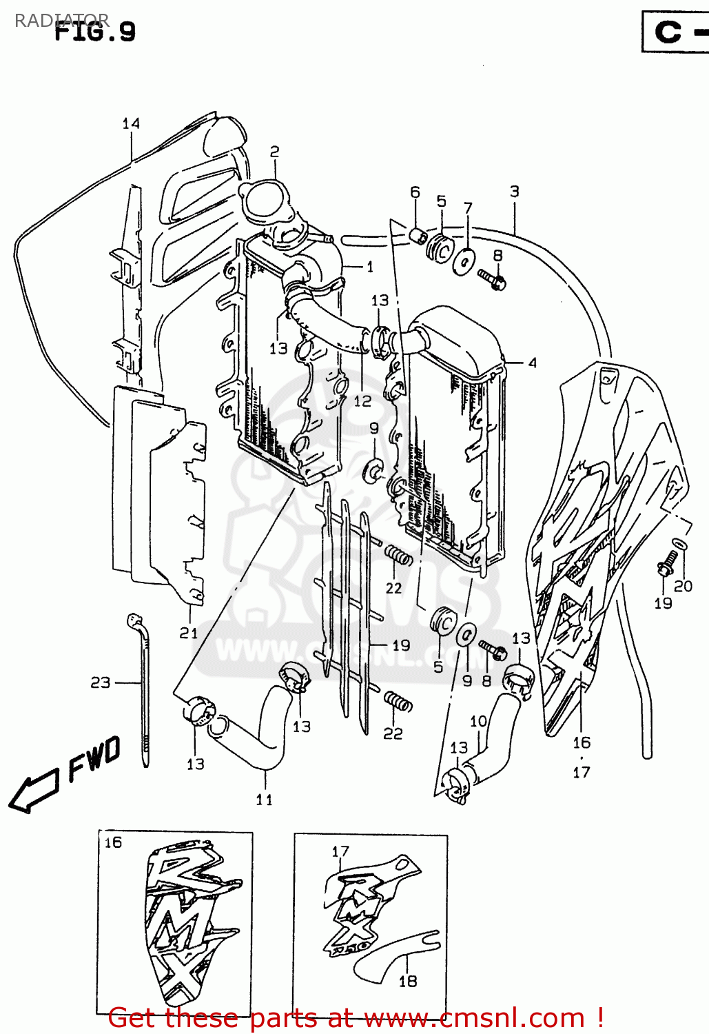 RADIATOR RMX250 1999 (X)