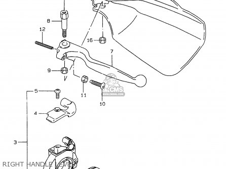 RIGHT HANDLE LEVER - RMX250 1999 (X)