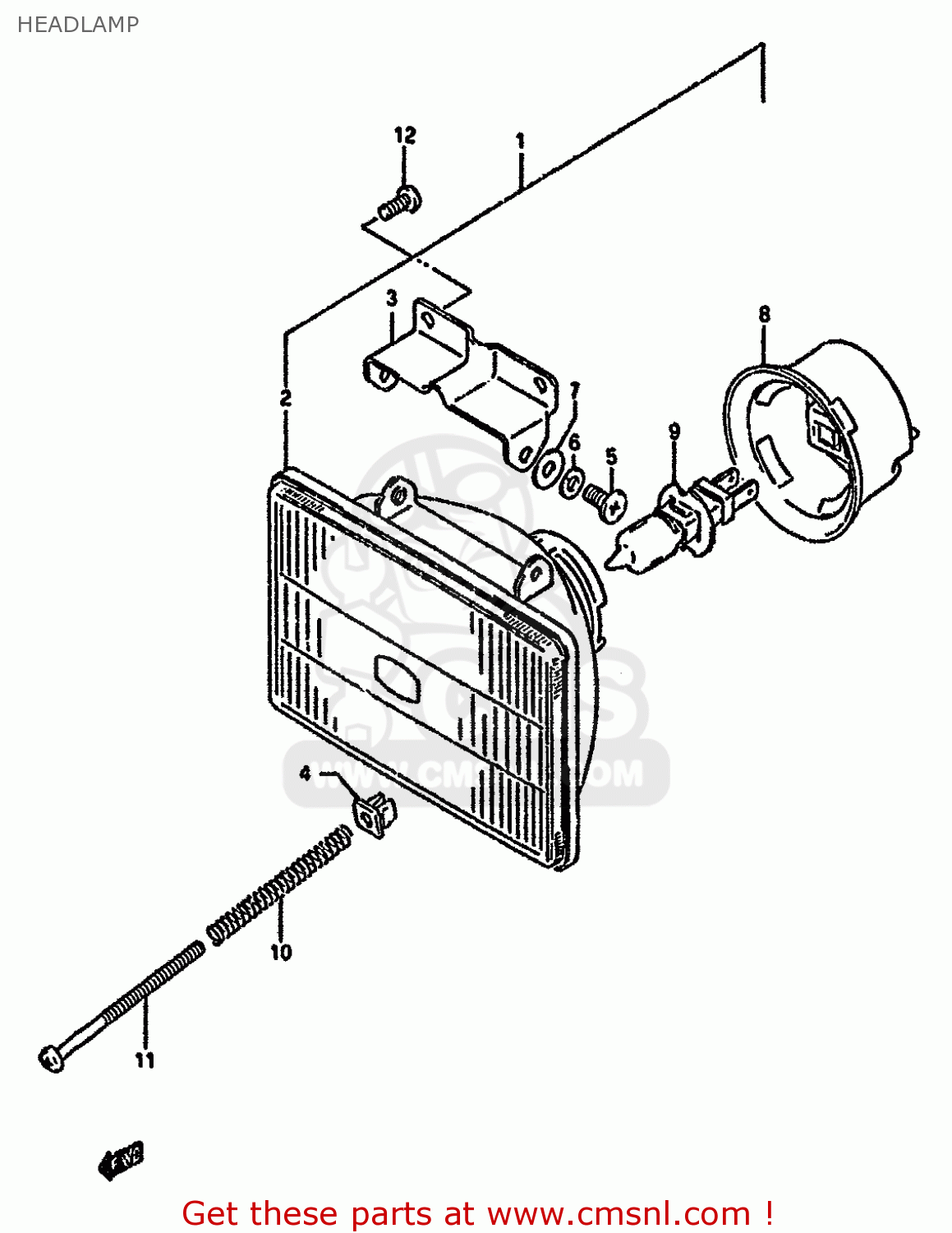 HEADLAMP RMX250R 1993 (P) GENERAL (E01)