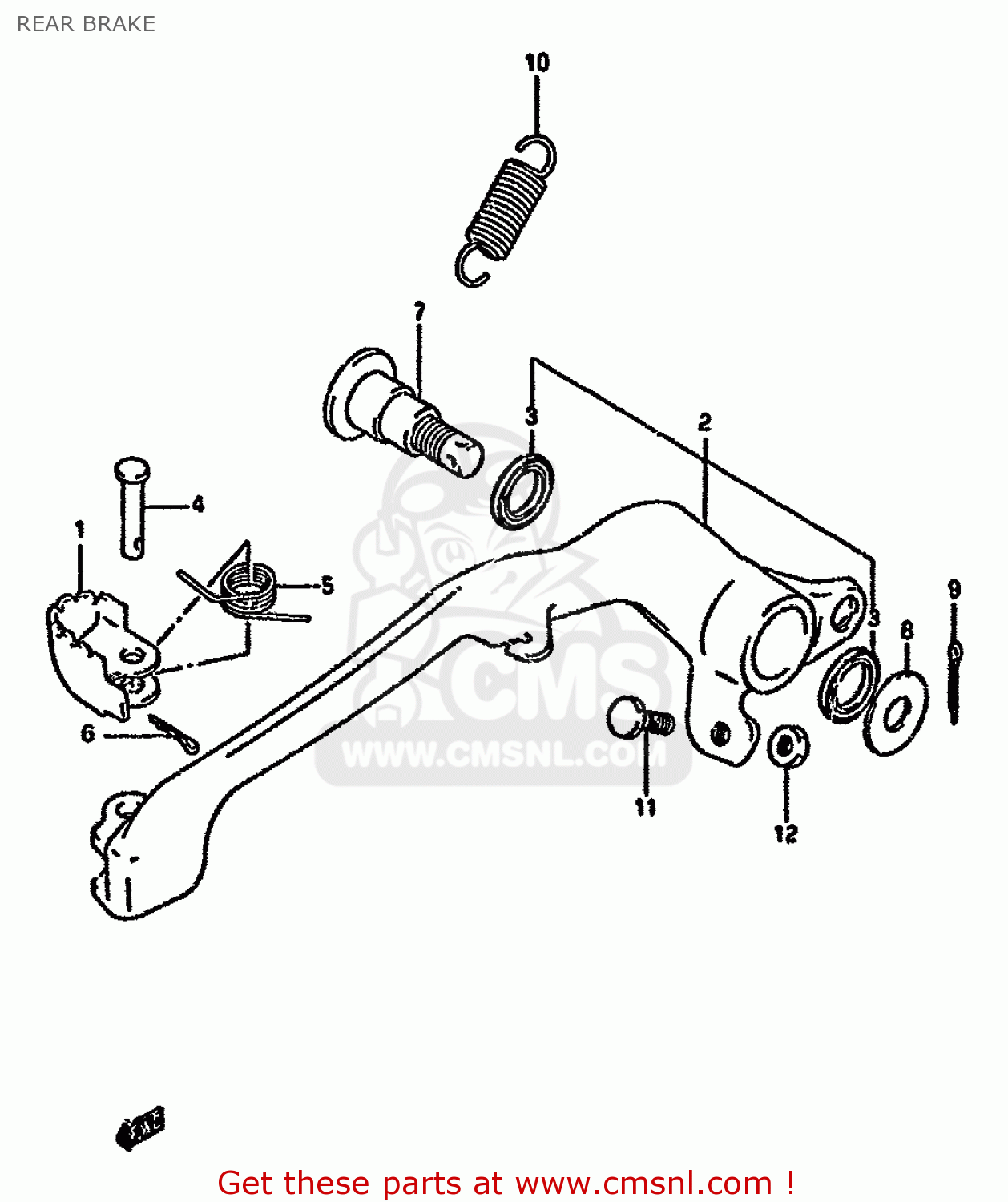 REAR BRAKE RMX250R 1993 (P) GENERAL (E01)