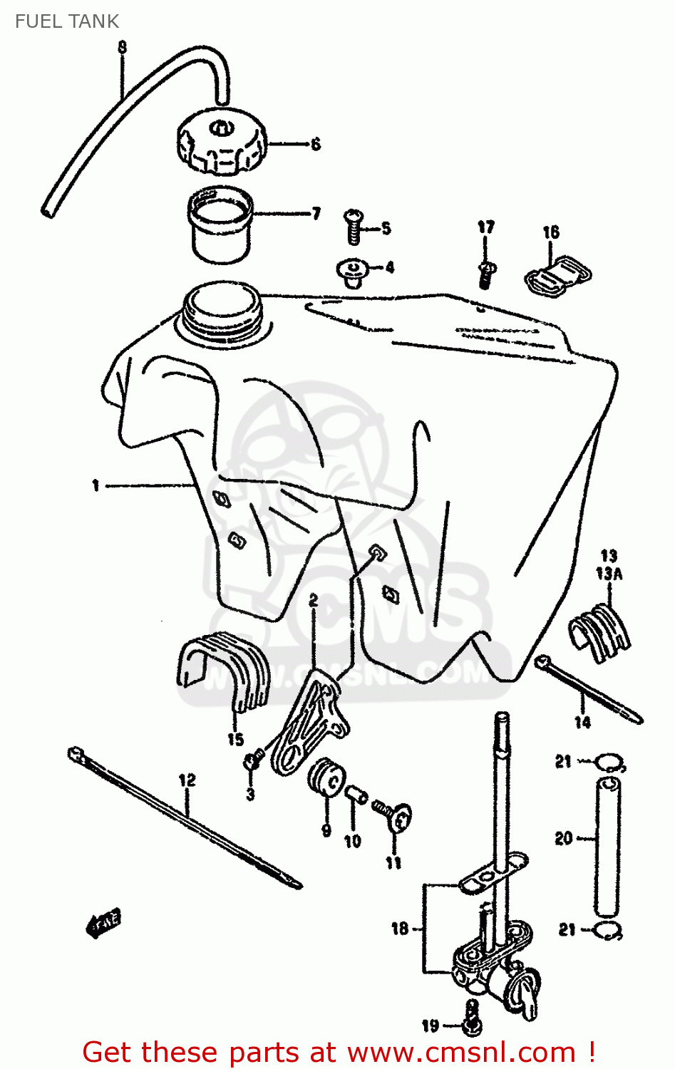 FUEL TANK RMX250R 1993 (P) GENERAL (E01)