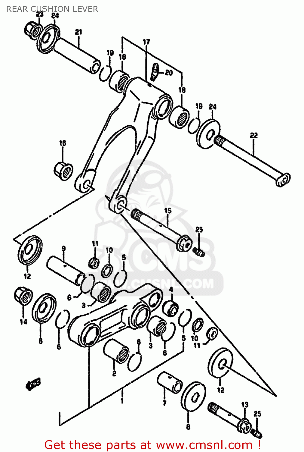 REAR CUSHION LEVER RMX250R 1993 (P) GENERAL (E01)