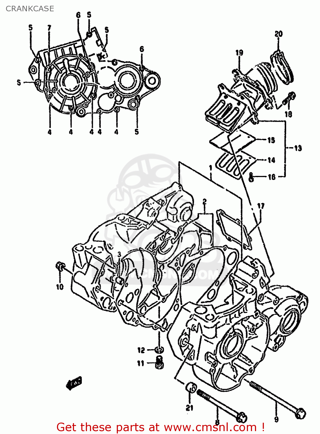 CRANKCASE RMX250R 1993 (P) GENERAL (E01)