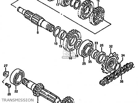 TRANSMISSION - RMX250R 1993 (P) GENERAL (E01)