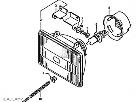 HEADLAMP - RMX250R 1993 (P) GENERAL (E01)