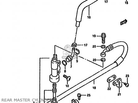 REAR MASTER CYLINDER - RMX250R 1993 (P) GENERAL (E01)