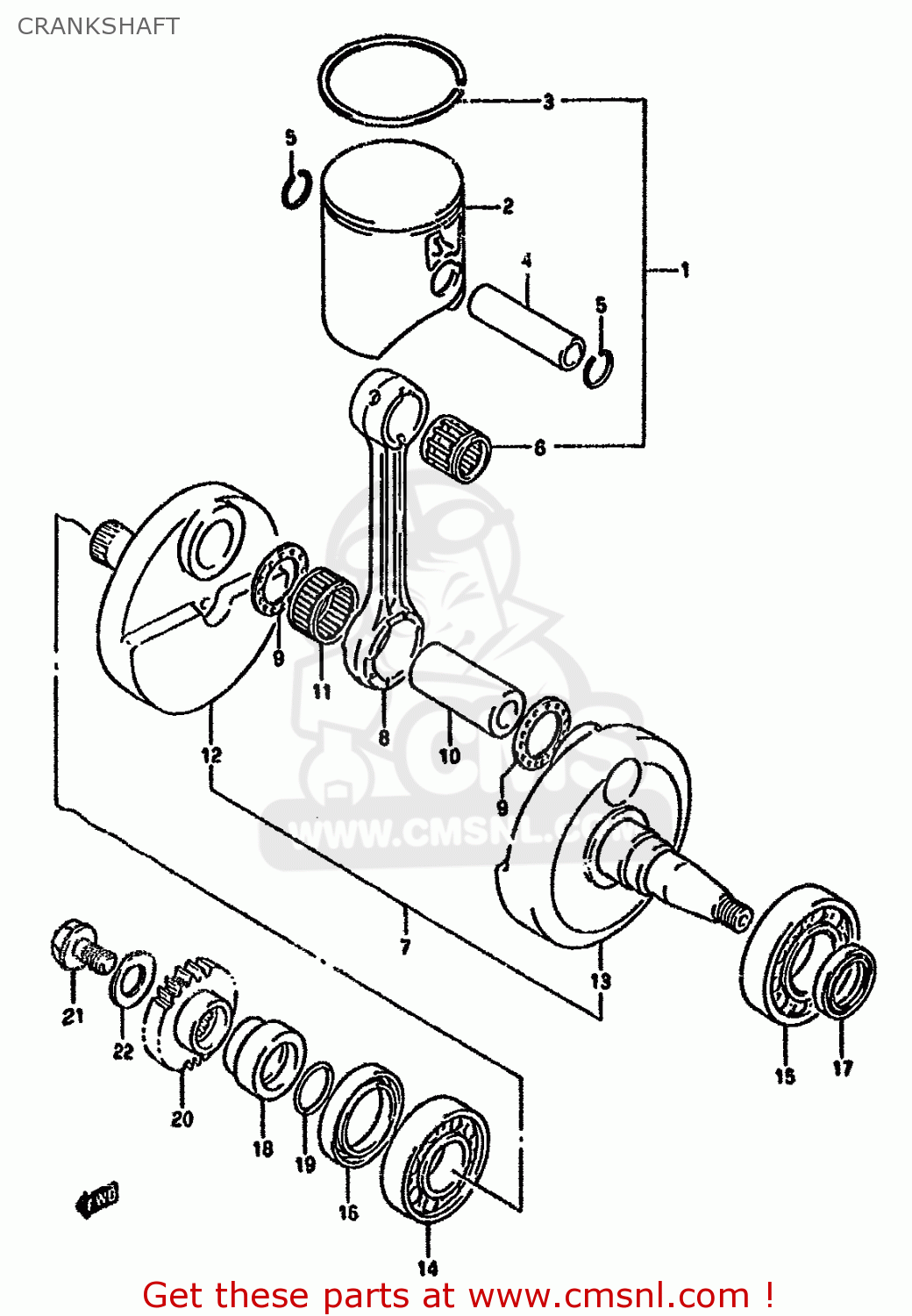 Suzuki RMX250R 1994 (R) GENERAL (E01) CRANKSHAFT - buy original ...