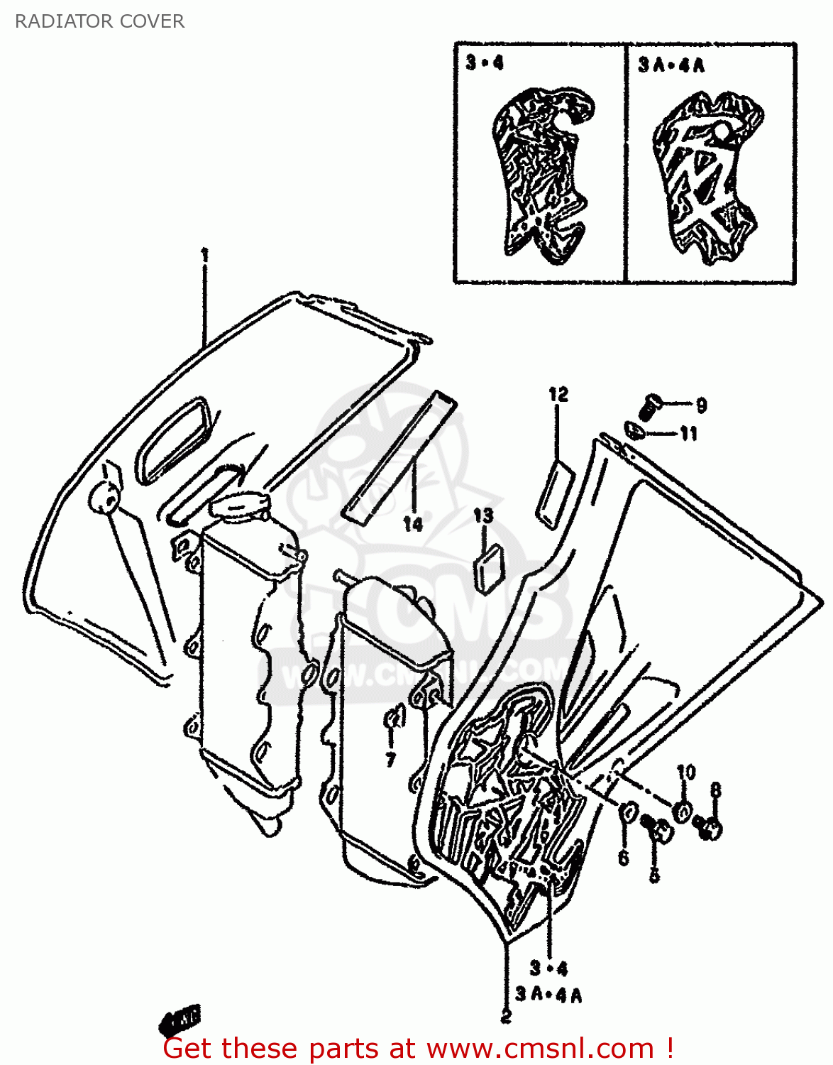 RADIATOR COVER RMX250R 1994 (R) GENERAL (E01)