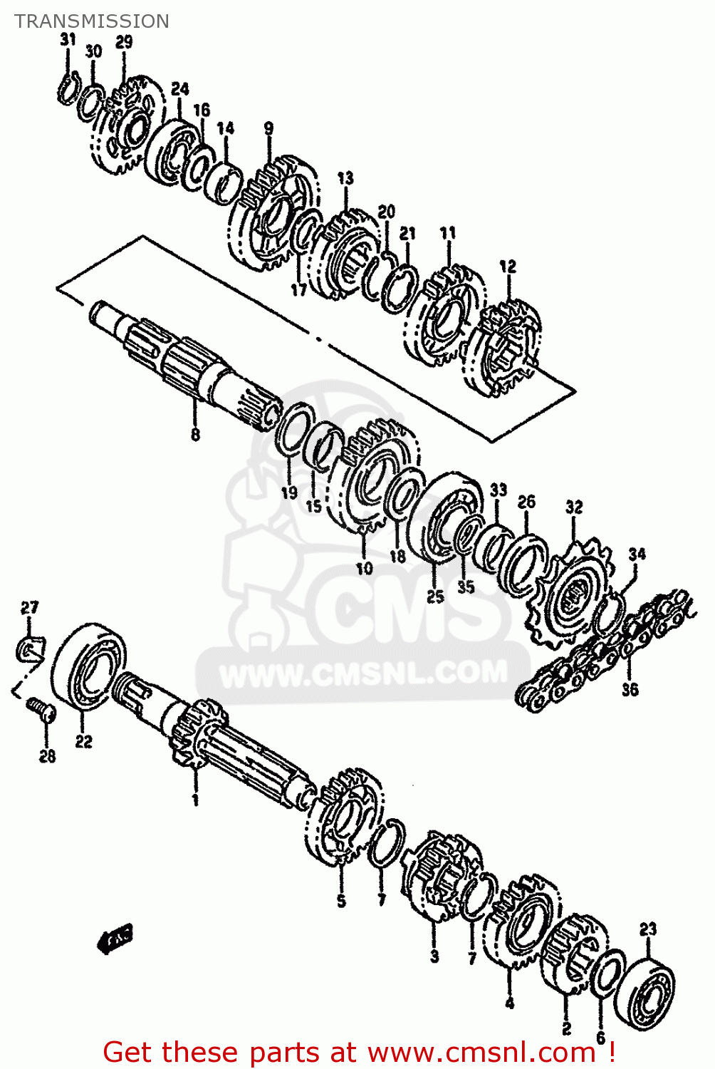 TRANSMISSION RMX250R 1994 (R) GENERAL (E01)