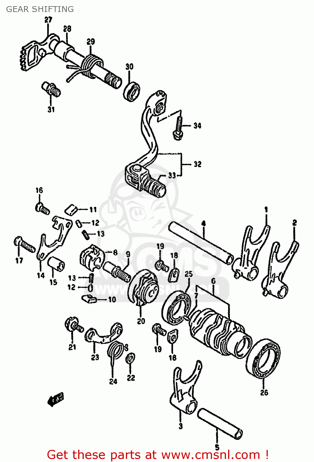 GEAR SHIFTING RMX250R 1994 (R) GENERAL (E01)