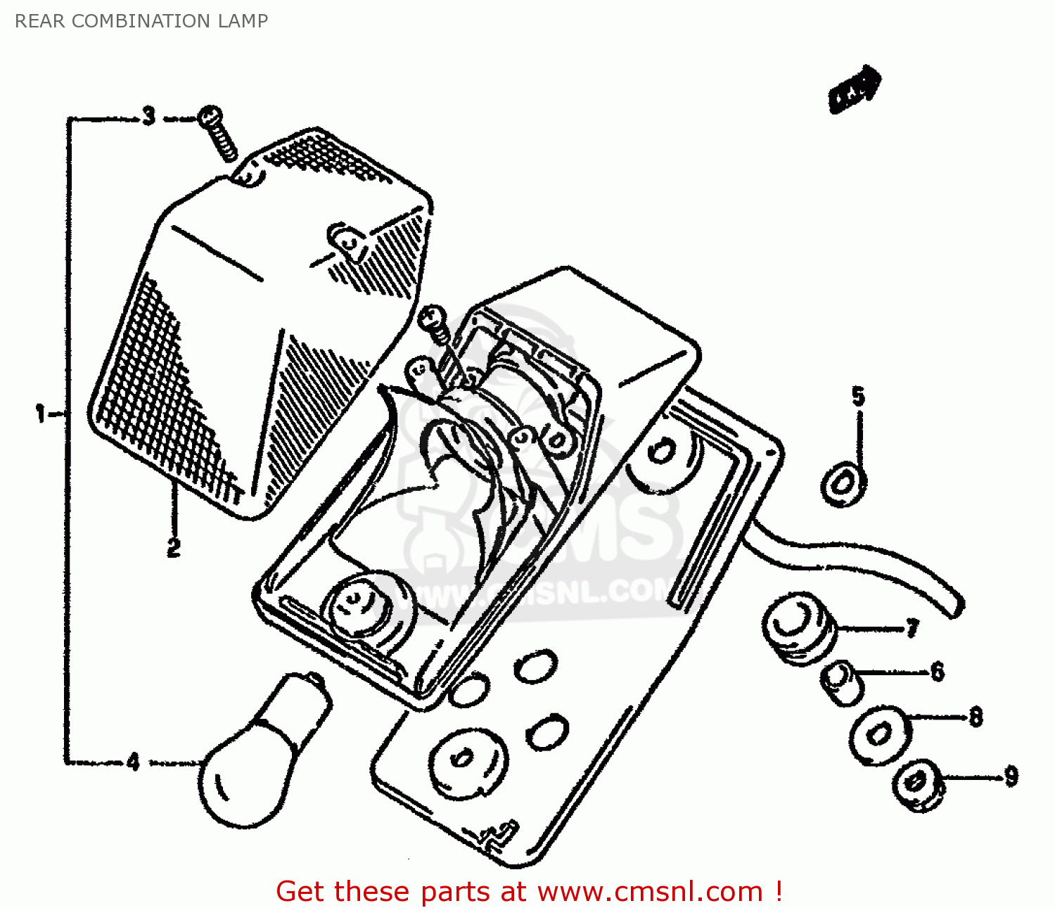 REAR COMBINATION LAMP RMX250R 1994 (R) GENERAL (E01)