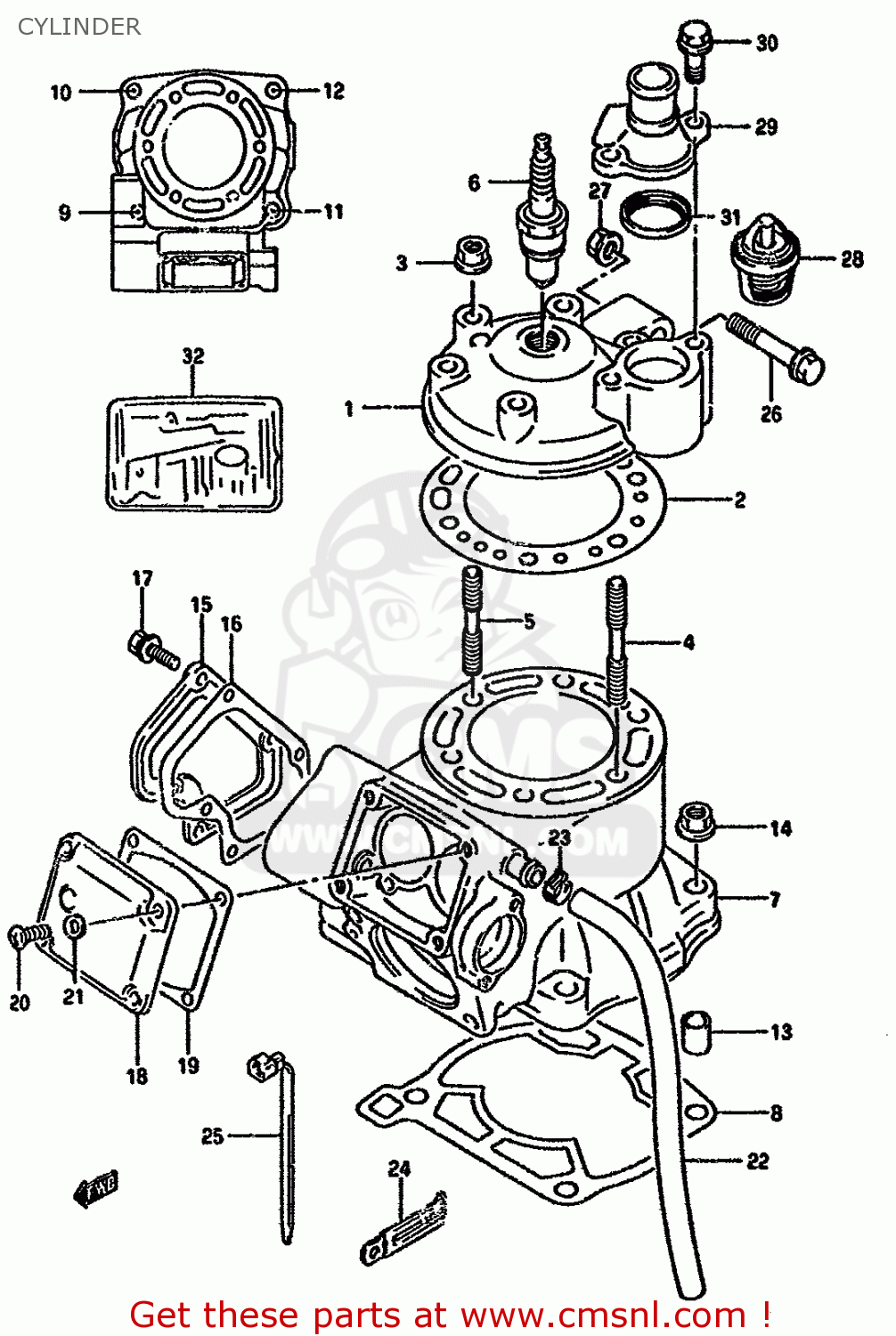 CYLINDER RMX250R 1994 (R) GENERAL (E01)