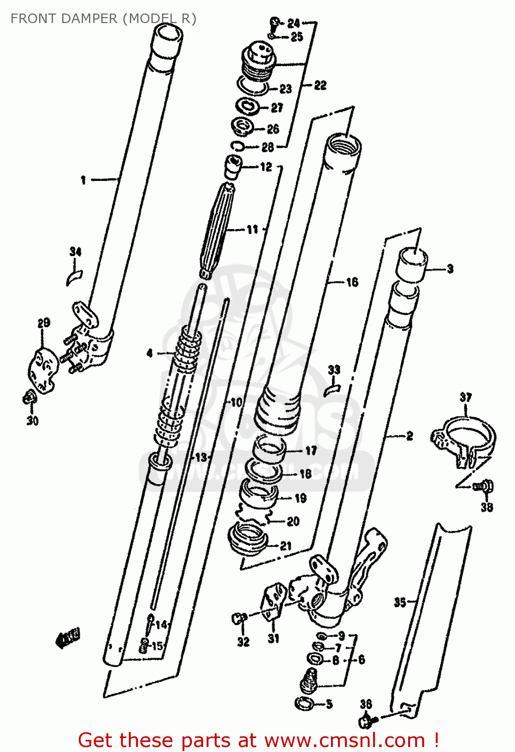 FRONT DAMPER (MODEL R) RMX250R 1994 (R) GENERAL (E01)