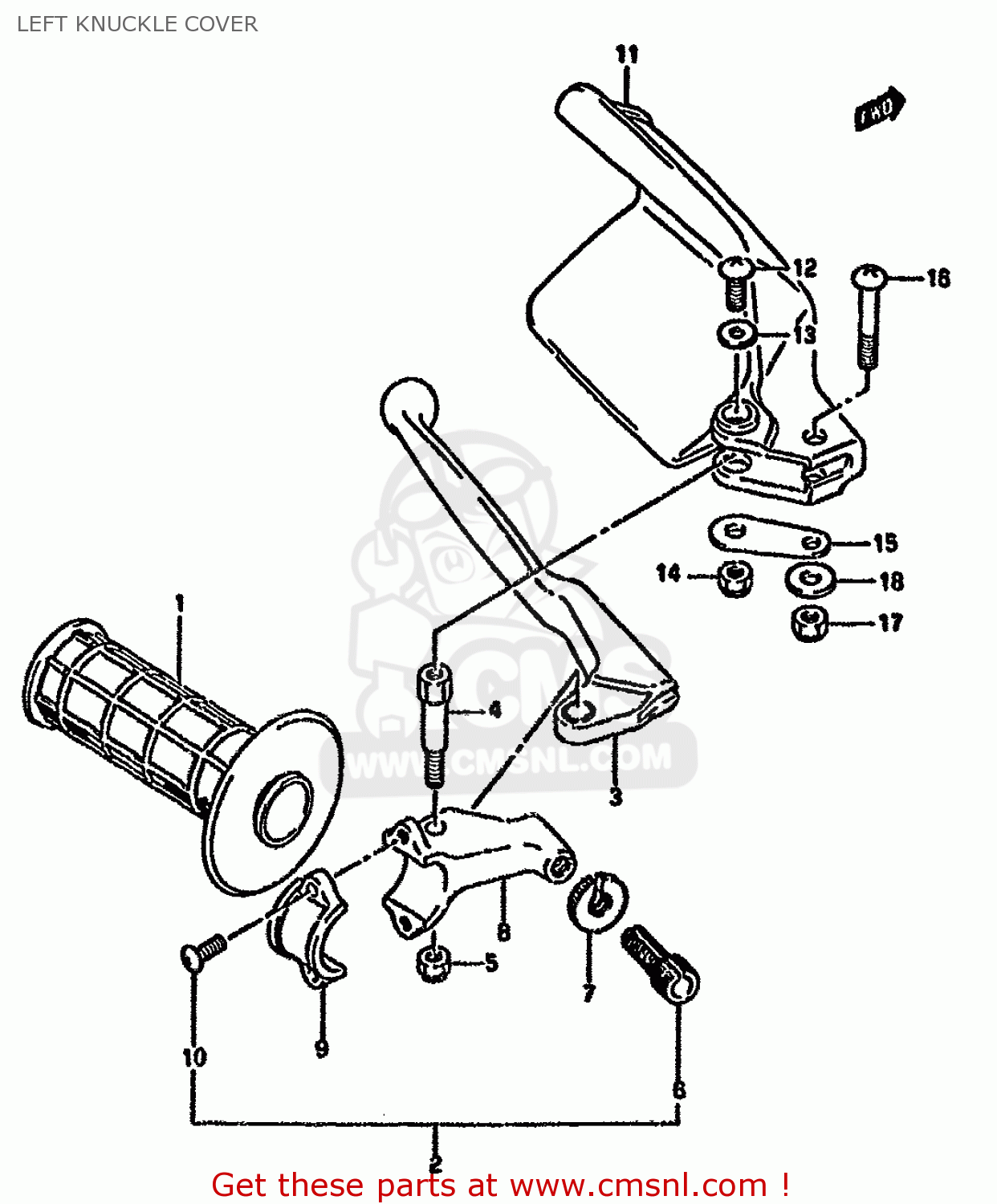 LEFT KNUCKLE COVER RMX250R 1994 (R) GENERAL (E01)