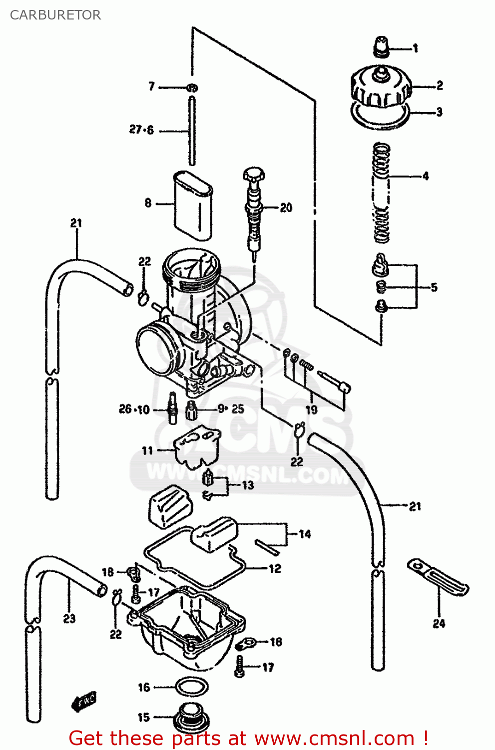 CARBURETOR RMX250R 1994 (R) GENERAL (E01)