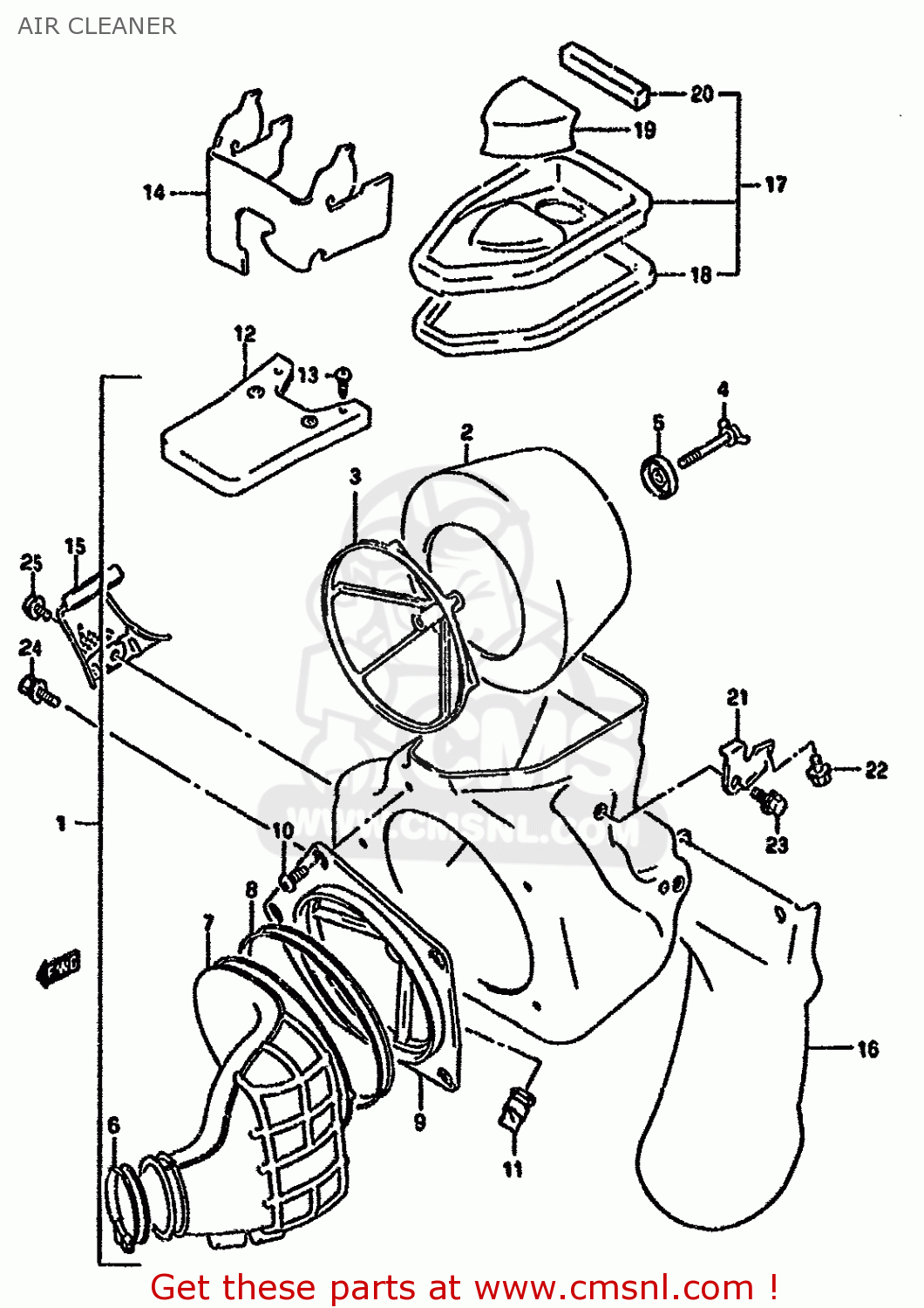 AIR CLEANER RMX250R 1994 (R) GENERAL (E01)