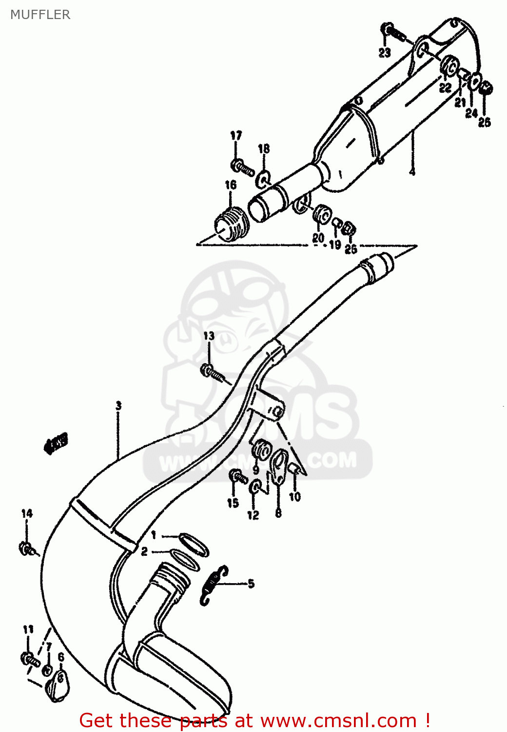 MUFFLER RMX250R 1994 (R) GENERAL (E01)