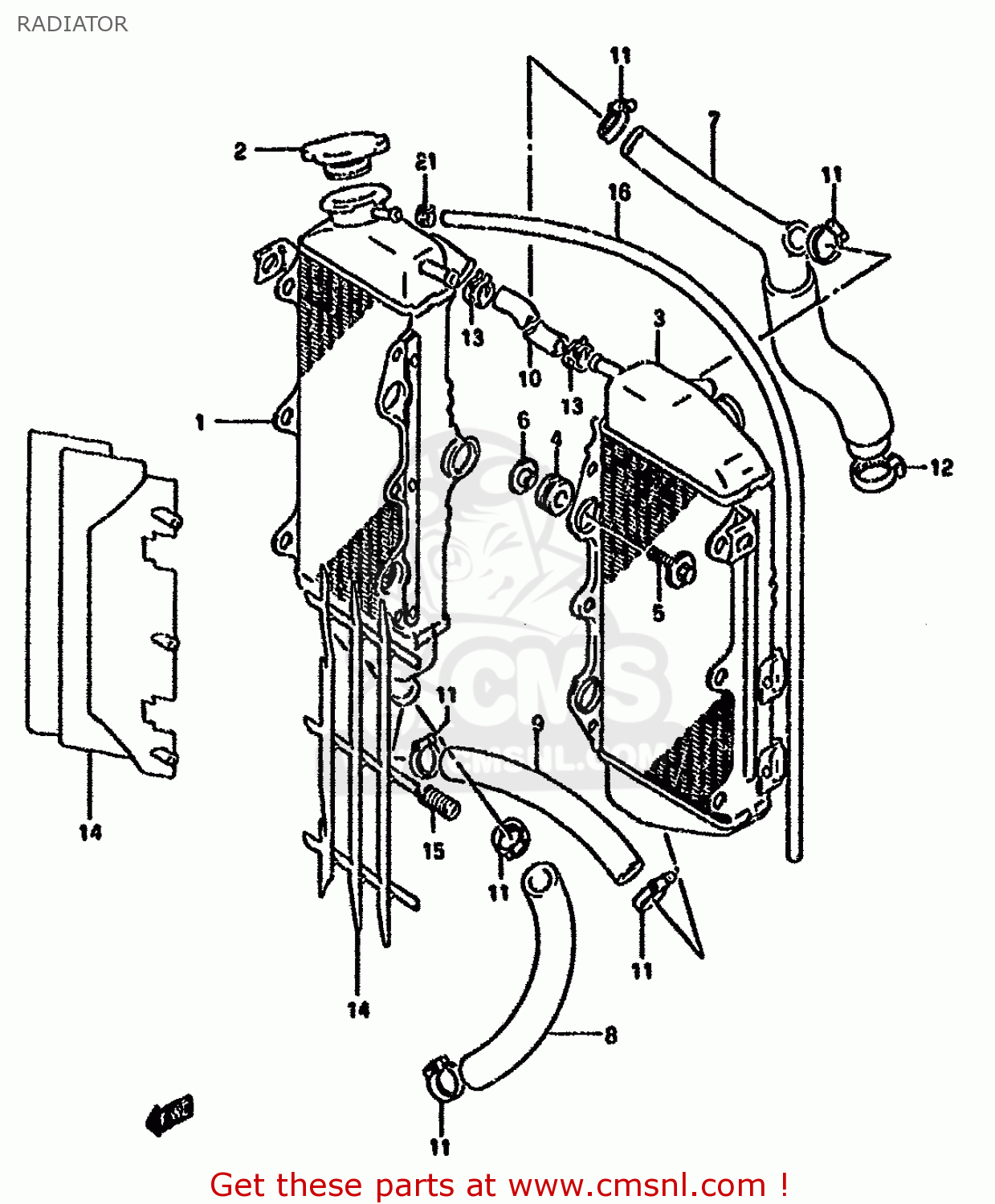 RADIATOR RMX250R 1994 (R) GENERAL (E01)
