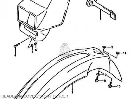 HEADLAMP COVER/FRONT FENDER - RMX250R 1994 (R) GENERAL (E01)