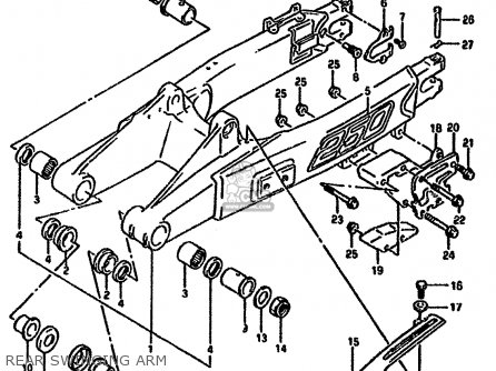 REAR SWINGING ARM - RMX250R 1994 (R) GENERAL (E01)