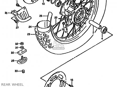 REAR WHEEL - RMX250R 1994 (R) GENERAL (E01)