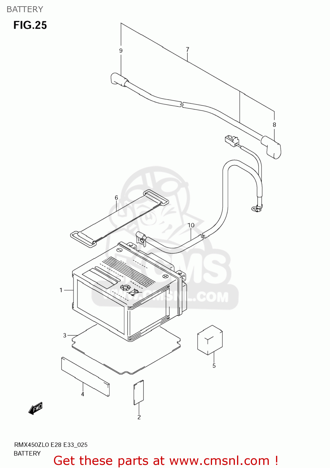 BATTERY RMX450Z 2010 (L0) USA (E03)