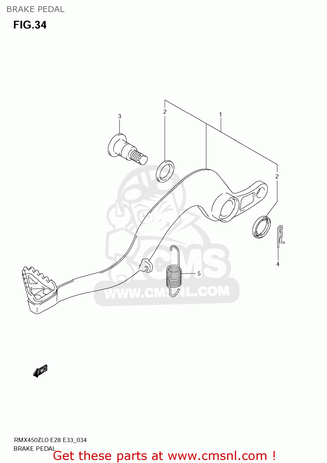 BRAKE PEDAL RMX450Z 2010 (L0) USA (E03)