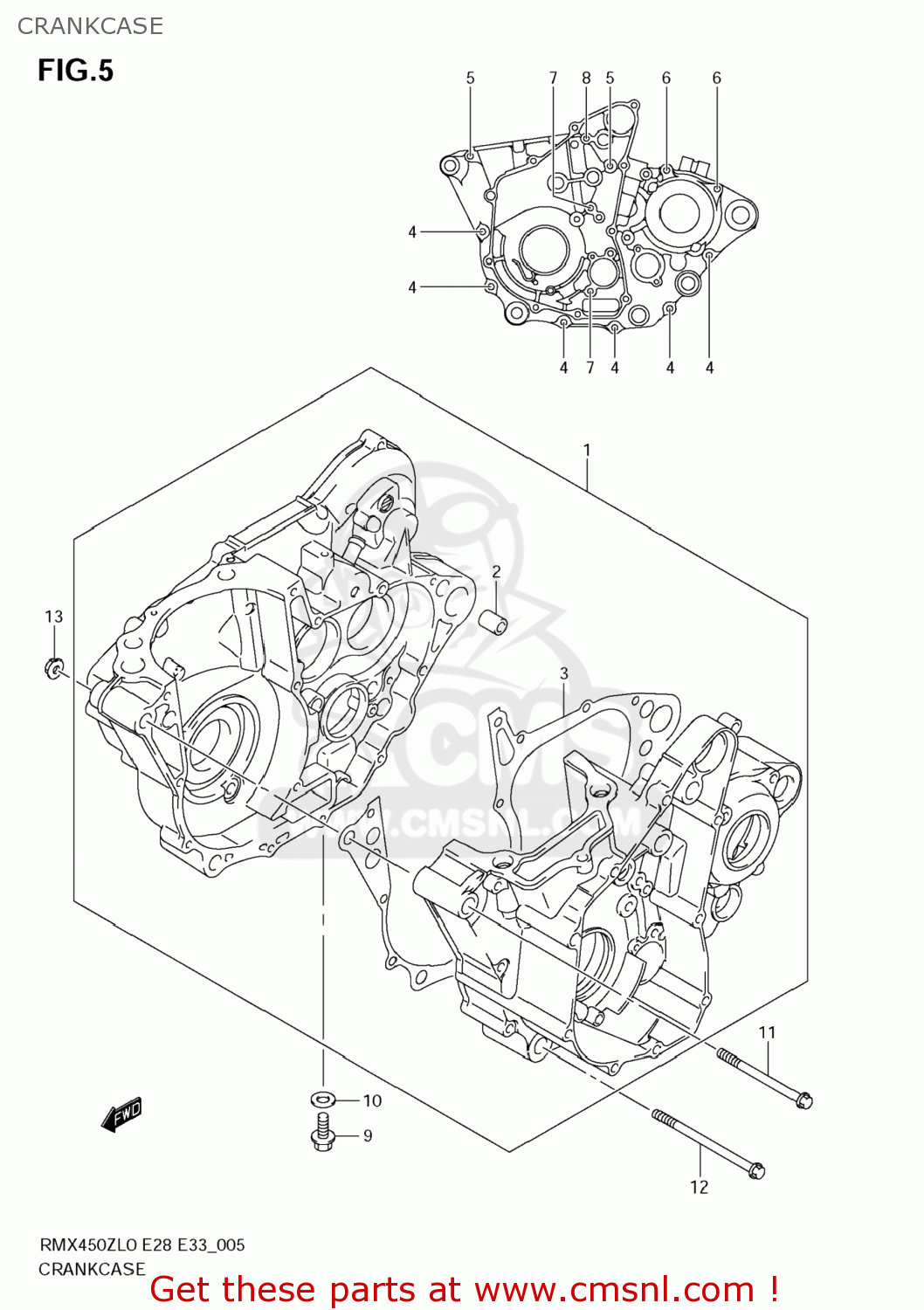 CRANKCASE RMX450Z 2010 (L0) USA (E03)