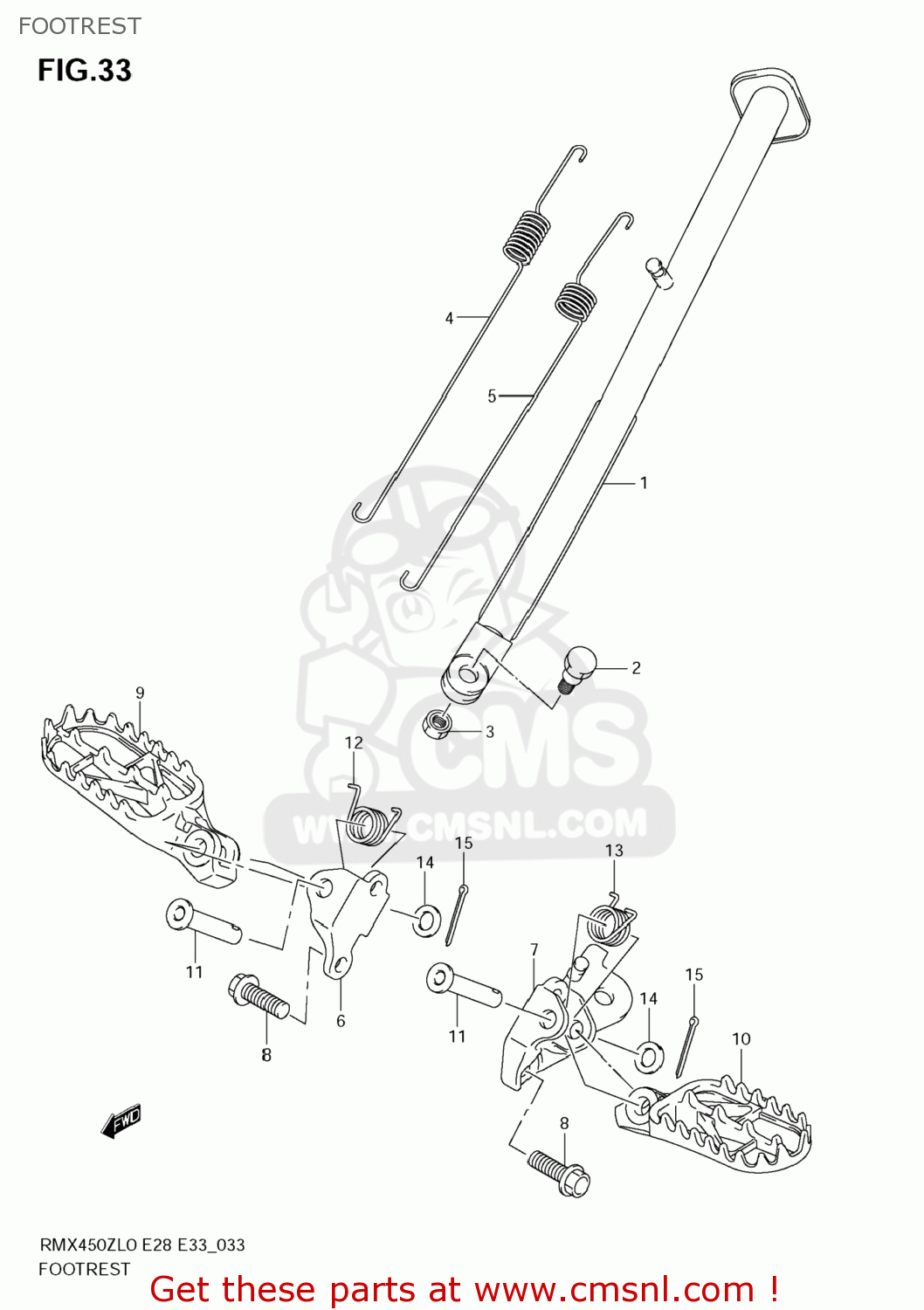 FOOTREST RMX450Z 2010 (L0) USA (E03)