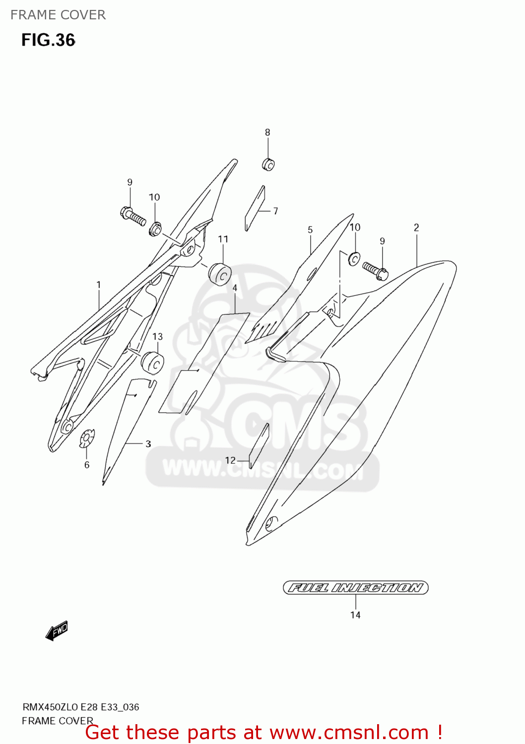 FRAME COVER RMX450Z 2010 (L0) USA (E03)