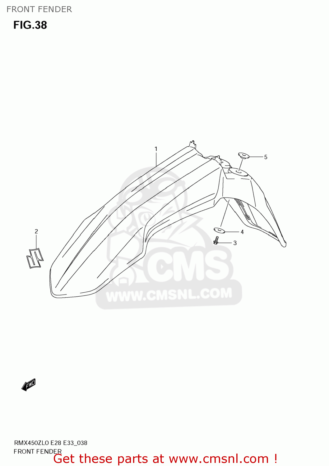 FRONT FENDER RMX450Z 2010 (L0) USA (E03)
