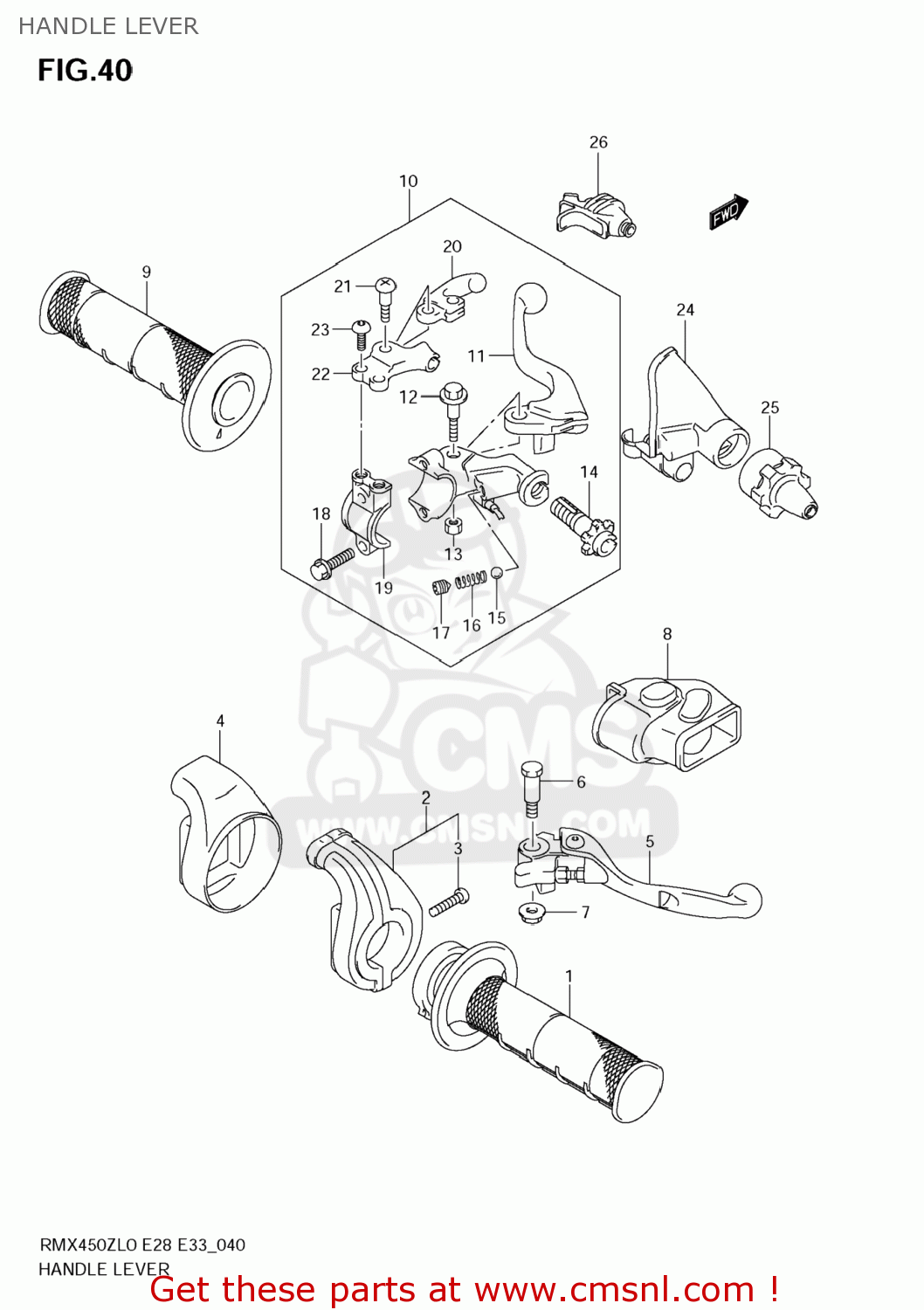 HANDLE LEVER RMX450Z 2010 (L0) USA (E03)