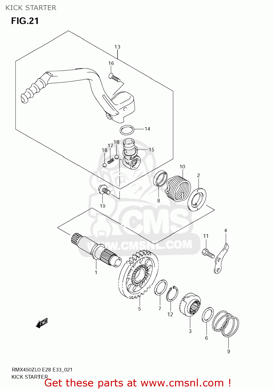 KICK STARTER RMX450Z 2010 (L0) USA (E03)