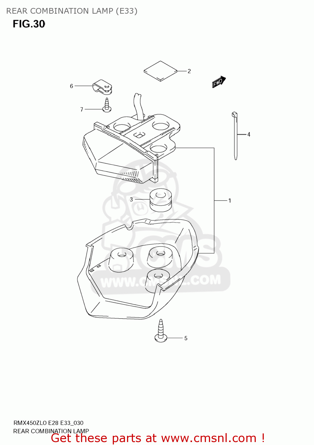 REAR COMBINATION LAMP (E33) RMX450Z 2010 (L0) USA (E03)