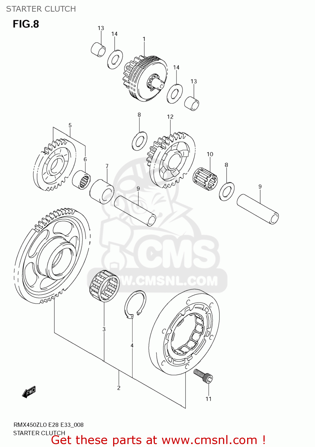 STARTER CLUTCH RMX450Z 2010 (L0) USA (E03)