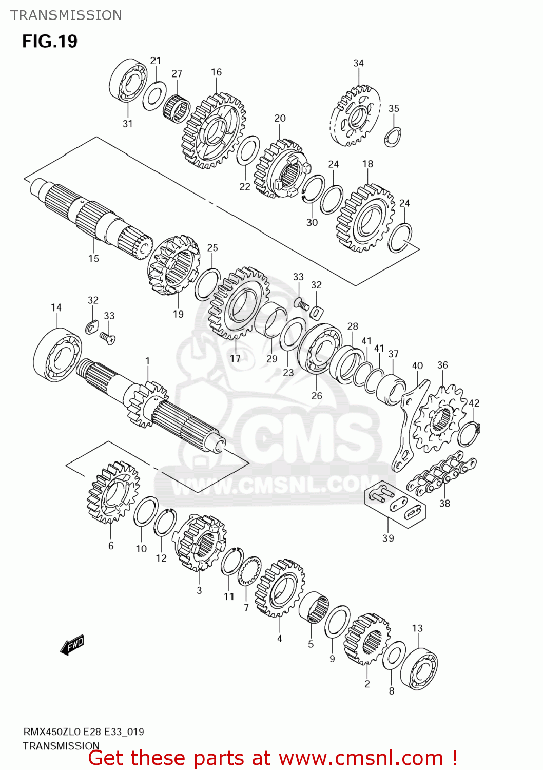 TRANSMISSION RMX450Z 2010 (L0) USA (E03)