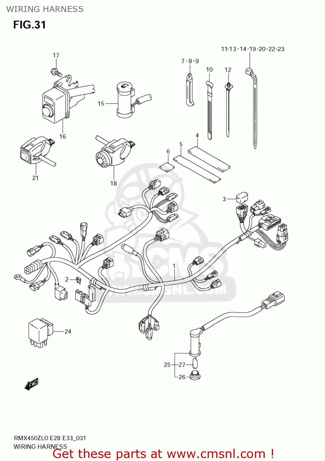 WIRING HARNESS RMX450Z 2010 (L0) USA (E03)
