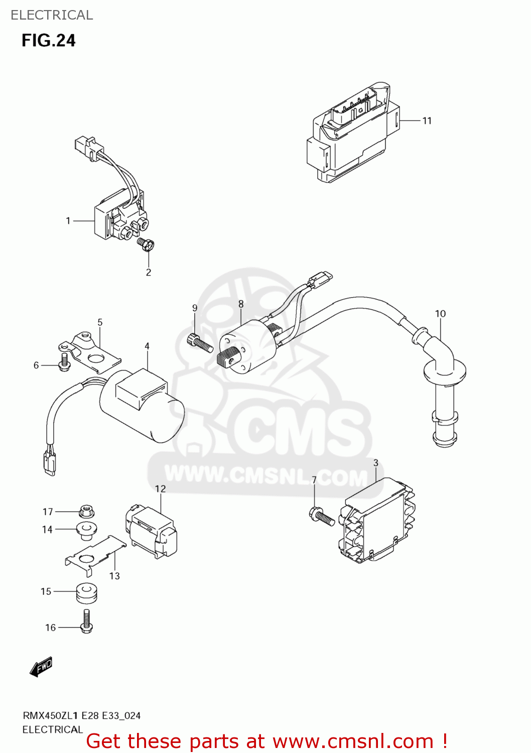 Suzuki RMX450Z 2011 (L1) USA (E03) ELECTRICAL buy original ELECTRICAL