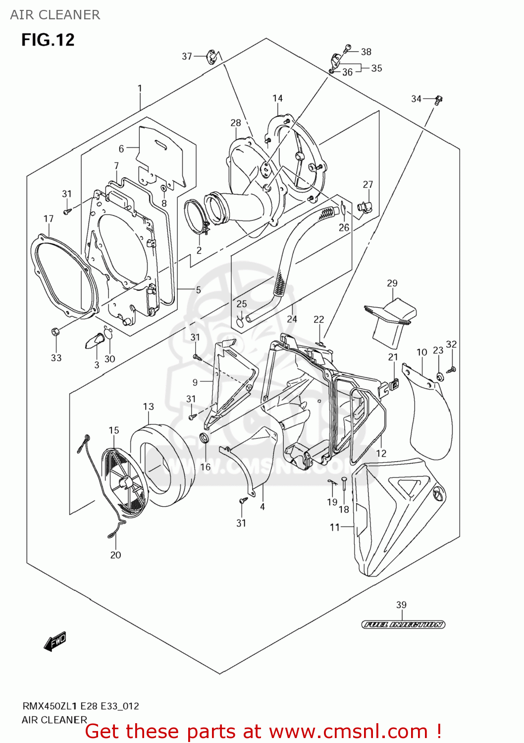 AIR CLEANER RMX450Z 2011 (L1) USA (E03)